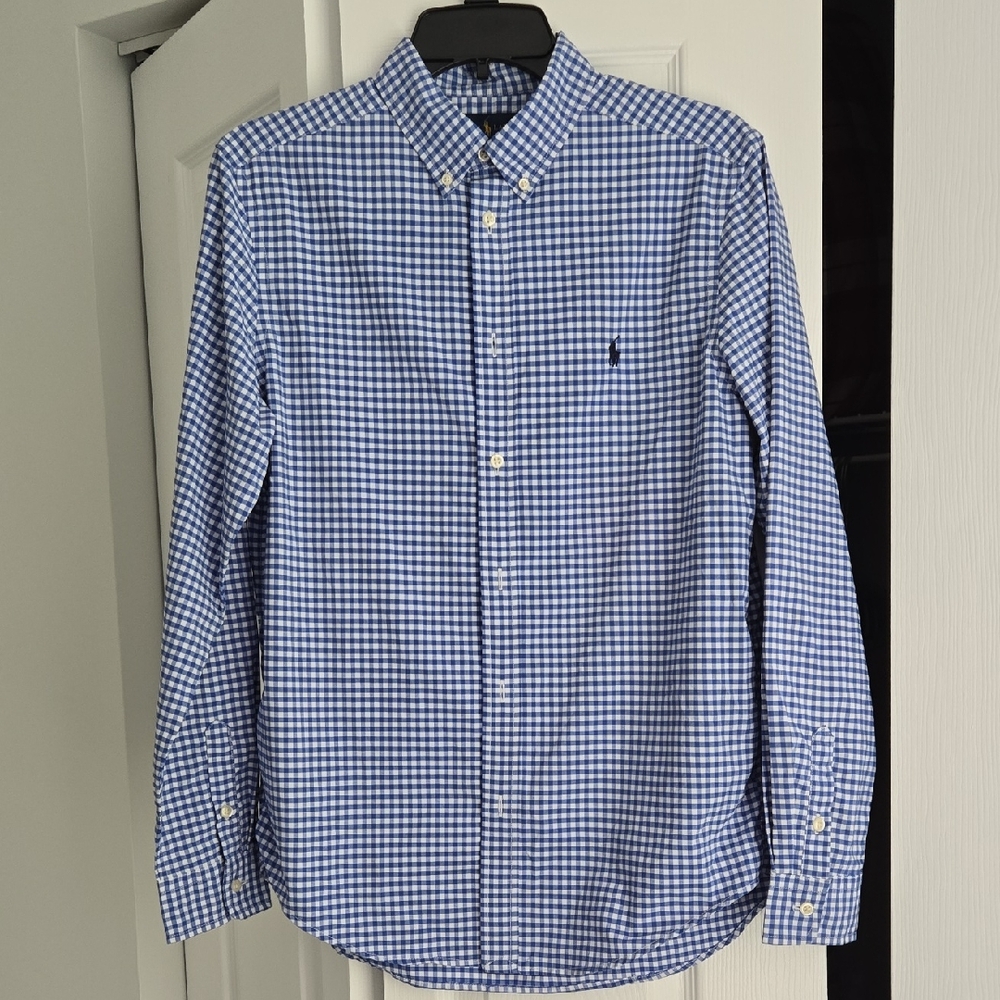 Young Mens Ralph Lauren Blue Casual Button Down Shirt